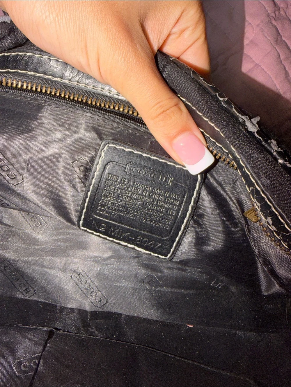 Coach Black Satchel with Gold Buckle Accent